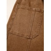 image:imageSidefeel Womens Baggy Wide Leg Jeans Elastic Waist Drawstring Front Seam Ankle High Waisted Barrel JeansBrown