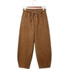 image:imageSidefeel Womens Baggy Wide Leg Jeans Elastic Waist Drawstring Front Seam Ankle High Waisted Barrel JeansBrown