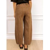 image:imageSidefeel Womens Baggy Wide Leg Jeans Elastic Waist Drawstring Front Seam Ankle High Waisted Barrel JeansBrown