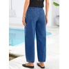 image:imageSidefeel Womens Baggy Wide Leg Jeans Elastic Waist Drawstring Front Seam Ankle High Waisted Barrel JeansDark Blue