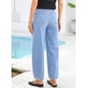 image:imageSidefeel Womens Baggy Wide Leg Jeans Elastic Waist Drawstring Front Seam Ankle High Waisted Barrel JeansIceland Blue