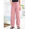 image:imageSidefeel Womens Baggy Wide Leg Jeans Elastic Waist Drawstring Front Seam Ankle High Waisted Barrel JeansPink