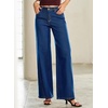 image:imageSidefeel Womens Baggy Wide Leg Jeans High Waisted Straight Leg Spring Outfits Denim PantsBlue