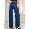 image:imageSidefeel Womens Baggy Wide Leg Jeans High Waisted Straight Leg Spring Outfits Denim PantsBlue
