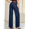 image:imageSidefeel Womens Baggy Wide Leg Jeans High Waisted Straight Leg Spring Outfits Denim PantsDark Blue