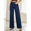 image:imageSidefeel Womens Baggy Wide Leg Jeans High Waisted Straight Leg Spring Outfits Denim PantsDark Blue