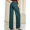 image:imageSidefeel Womens Baggy Wide Leg Jeans High Waisted Straight Leg Spring Outfits Denim PantsDark Green