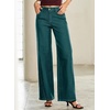 image:imageSidefeel Womens Baggy Wide Leg Jeans High Waisted Straight Leg Spring Outfits Denim PantsDark Green