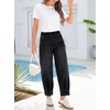 image:imageSidefeel Womens Barrel Jeans High Waisted Elastic Stretchy Baggy Wide Leg Jeans Trendy Patchwork Loose Ankle Denim PantsBlack
