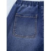 image:imageSidefeel Womens Barrel Jeans High Waisted Elastic Stretchy Baggy Wide Leg Jeans Trendy Patchwork Loose Ankle Denim PantsBlue