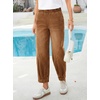 image:imageSidefeel Womens Barrel Jeans High Waisted Elastic Stretchy Baggy Wide Leg Jeans Trendy Patchwork Loose Ankle Denim PantsBrown