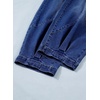 image:imageSidefeel Womens Barrel Jeans High Waisted Elastic Stretchy Baggy Wide Leg Jeans Trendy Patchwork Loose Ankle Denim PantsDark Blue