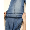 image:imageSidefeel Womens Barrel Jeans High Waisted Elastic Stretchy Baggy Wide Leg Jeans Trendy Patchwork Loose Ankle Denim PantsStone Blue