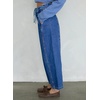image:imageSidefeel Womens Barrel Jeans High Waisted Stretchy Drawstring Ankle Tapered Denim Pants with PocketsDark Blue