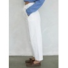 image:imageSidefeel Womens Barrel Jeans High Waisted Stretchy Drawstring Ankle Tapered Denim Pants with PocketsWhite