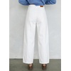 image:imageSidefeel Womens Barrel Jeans High Waisted Stretchy Drawstring Ankle Tapered Denim Pants with PocketsWhite