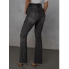 image:imageSidefeel Womens Bell Bottom Flare Jeans High Waisted Stretchy Ripped Distressed Raw Hem Denim Pants with PocketsBlack