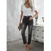 image:imageSidefeel Womens Boyfriend Jeans Stretchy Ripped Distressed Zimbaplatinum Denim PantsC Black