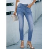 image:imageSidefeel Womens Boyfriend Jeans Stretchy Ripped Distressed Zimbaplatinum Denim PantsC Sky Blue