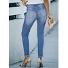 image:imageSidefeel Womens Boyfriend Jeans Stretchy Ripped Distressed Zimbaplatinum Denim PantsC Sky Blue