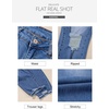 image:imageSidefeel Womens Boyfriend Jeans Stretchy Ripped Distressed Zimbaplatinum Denim PantsDark Blue