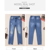image:imageSidefeel Womens Boyfriend Jeans Stretchy Ripped Distressed Zimbaplatinum Denim PantsDark Blue