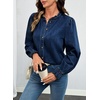 image:imageSidefeel Womens Button Down Denim Shirts Long Sleeve Ruffle Jean Shirts Blouse TopBluing