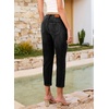 image:imageSidefeel Womens Capri Jeans Mid Rise Skinny Stretchy Front Seam Capri Leggings Denim PantsBlack