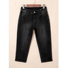 image:imageSidefeel Womens Capri Jeans Mid Rise Skinny Stretchy Front Seam Capri Leggings Denim PantsBlack