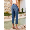 image:imageSidefeel Womens Capri Jeans Mid Rise Skinny Stretchy Front Seam Capri Leggings Denim PantsBlue