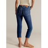 image:imageSidefeel Womens Capri Jeans Mid Rise Skinny Stretchy Front Seam Capri Leggings Denim PantsDark Blue