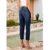 image:imageSidefeel Womens Capri Jeans Mid Rise Skinny Stretchy Front Seam Capri Leggings Denim PantsDark Blue