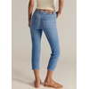 image:imageSidefeel Womens Capri Jeans Mid Rise Skinny Stretchy Front Seam Capri Leggings Denim PantsLight Blue