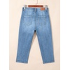 image:imageSidefeel Womens Capri Jeans Mid Rise Skinny Stretchy Front Seam Capri Leggings Denim PantsLight Blue