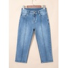 image:imageSidefeel Womens Capri Jeans Mid Rise Skinny Stretchy Front Seam Capri Leggings Denim PantsLight Blue