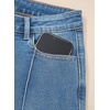 image:imageSidefeel Womens Capri Jeans Mid Rise Skinny Stretchy Front Seam Capri Leggings Denim PantsLight Blue
