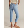 image:imageSidefeel Womens Capri Jeans Mid Rise Skinny Stretchy Front Seam Capri Leggings Denim PantsSky Blue