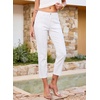 image:imageSidefeel Womens Capri Jeans Mid Rise Skinny Stretchy Front Seam Capri Leggings Denim PantsWhite