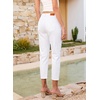 image:imageSidefeel Womens Capri Jeans Mid Rise Skinny Stretchy Front Seam Capri Leggings Denim PantsWhite