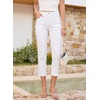 image:imageSidefeel Womens Capri Jeans Mid Rise Skinny Stretchy Front Seam Capri Leggings Denim PantsWhite