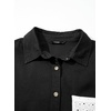 image:imageSidefeel Womens Denim Shirt Button Down Long Sleeve Jean Shirt Shackt with Lace Pocket Denim TopBlack
