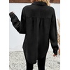 image:imageSidefeel Womens Denim Shirt Button Down Long Sleeve Jean Shirt Shackt with Lace Pocket Denim TopBlack