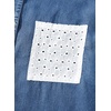 image:imageSidefeel Womens Denim Shirt Button Down Long Sleeve Jean Shirt Shackt with Lace Pocket Denim TopDark Blue