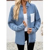 image:imageSidefeel Womens Denim Shirt Button Down Long Sleeve Jean Shirt Shackt with Lace Pocket Denim TopLight Blue