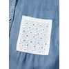 image:imageSidefeel Womens Denim Shirt Button Down Long Sleeve Jean Shirt Shackt with Lace Pocket Denim TopLight Blue