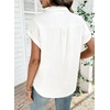 image:imageSidefeel Womens Denim Shirt Button Down V Neck Short Sleeve Jean Shirts Trendy Casual Loose Denim Tops with Oversized FitWhite