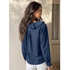 image:imageSidefeel Womens Denim Shirt Ruffled Edge V Neck Casual Long Sleeve 2026 Fall Jean Blouses TopsBluing