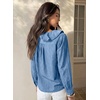 image:imageSidefeel Womens Denim Shirt Ruffled Edge V Neck Casual Long Sleeve 2026 Fall Jean Blouses TopsLight Blue