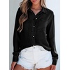 image:imageSidefeel Womens Denim Shirts Button Down Jean Shacket Spring Outfit 2025 Long Sleeve Chambray Blouse TopBlack
