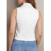 image:imageSidefeel Womens Denim Vest Lapel Sleeveless Button Down Crop Trendy Cowgirl Outfit Jean Vest TopWhite